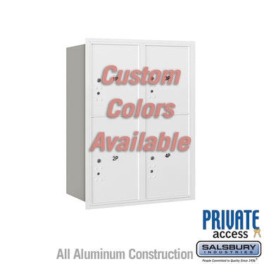 Recessed Mounted 4C Horizontal Mailbox (Includes Master Commercial Locks) - 11 Door High Unit (41 3/8 Inches) - Double Column - Stand-Alone Parcel Locker - 2 PL5's and 2 PL6's - Custom - Rear Loading - Private Access